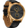 Часы GARMIN VIVOMOVE LUXE золотистые черные с кожаным ремешком 010-02241-22